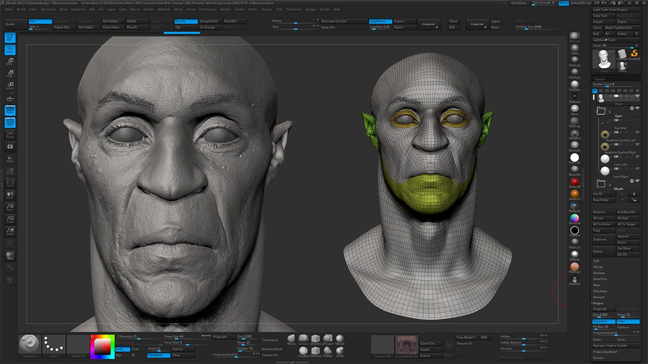 Download our Zbrush Alien model male 3d sculpt